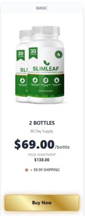 SlimLeaf 2 bottle package promotion for gut health support supplement
