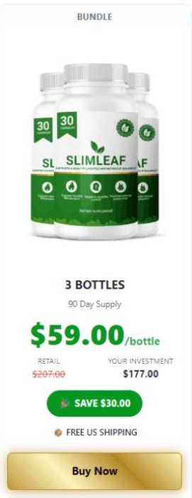 SlimLeaf 3 bottle bundle discount with free shipping for probiotic supplement